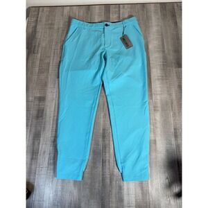 Pins & Aces Golf Mens Performance Jogger Pants Turquoise Blue 4-Way Stretch 34